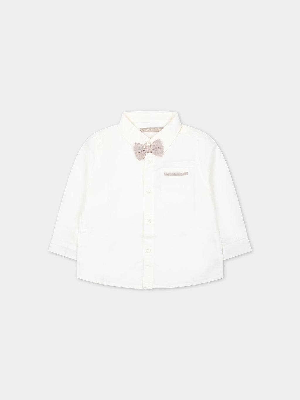 Ivory shirt for baby boy with bow tie